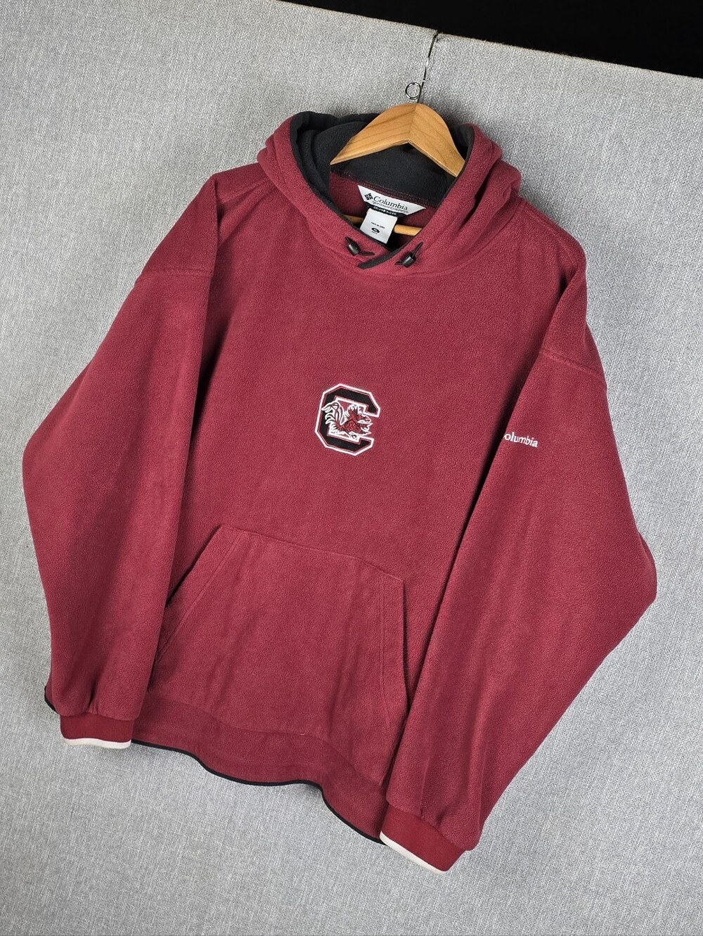 Vtg Colublmbia South Carolina Gamecoks Fleece Hoodie Maroon Mens XL